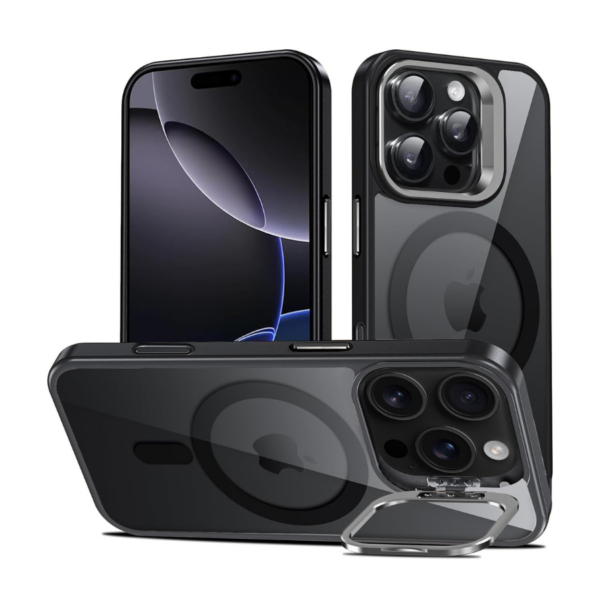 iPhone 16 Pro Max Black Magsafe Case with Camera Stand