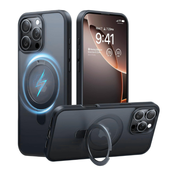 iPhone 16 Pro Max MagSafe Case with Ring Stand - Black