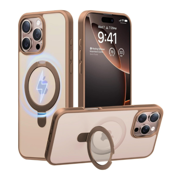 iPhone 16 Pro Max MagSafe Case with Ring Stand - Titanium Gray